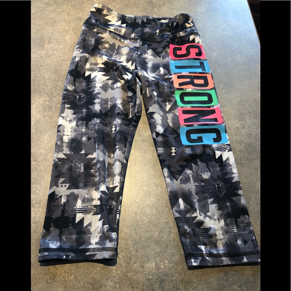 Justice Black and White Cropped Leggings